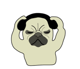 A wide-eyed pug Yamadakun's fun life sticker #6325205