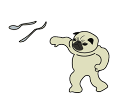 A wide-eyed pug Yamadakun's fun life sticker #6325209