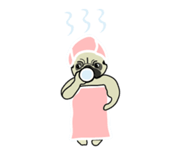 A wide-eyed pug Yamadakun's fun life sticker #6325211