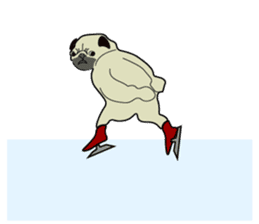 A wide-eyed pug Yamadakun's fun life sticker #6325212