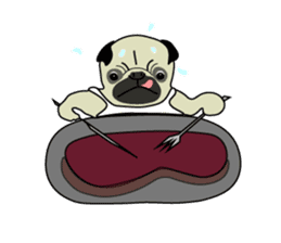 A wide-eyed pug Yamadakun's fun life sticker #6325213