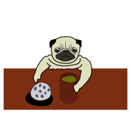 A wide-eyed pug Yamadakun's  fun life sticker #6325214