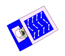 A wide-eyed pug Yamadakun's fun life sticker #6325215