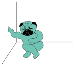 A wide-eyed pug Yamadakun's fun life sticker #6325217