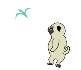 A wide-eyed pug Yamadakun's  fun life sticker #6325219
