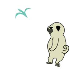 A wide-eyed pug Yamadakun's fun life sticker #6325219