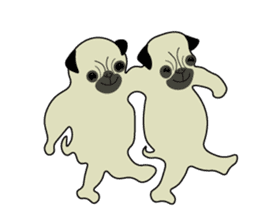 A wide-eyed pug Yamadakun's  fun life sticker #6325223