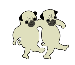 A wide-eyed pug Yamadakun's fun life sticker #6325223