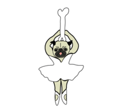 A wide-eyed pug Yamadakun's  fun life sticker #6325226