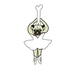 A wide-eyed pug Yamadakun's fun life sticker #6325226