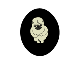 A wide-eyed pug Yamadakun's  fun life sticker #6325227