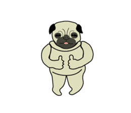 A wide-eyed pug Yamadakun's  fun life sticker #6325228