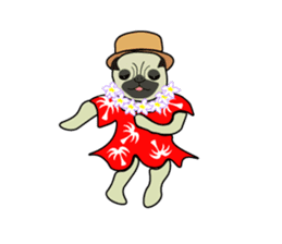 A wide-eyed pug Yamadakun's  fun life sticker #6325229