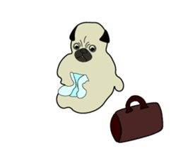 A wide-eyed pug Yamadakun's fun life sticker #6325231