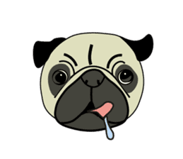 A wide-eyed pug Yamadakun's  fun life sticker #6325237