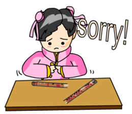 The girl of the Chinese national music sticker #6325465