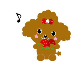 Strawberry poodle sticker #6328368