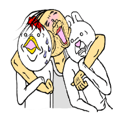 Rabbit and bird, sometimes father.