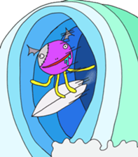 surfing monster sticker #6331054