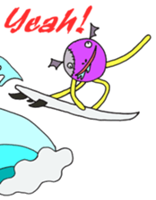 surfing monster sticker #6331068