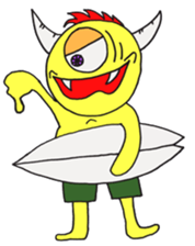 surfing monster sticker #6331075