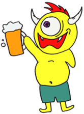 surfing monster sticker #6331087