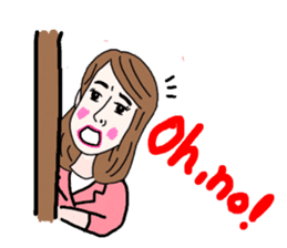 Sticker of white japanese OL Yukiko sticker #6341620