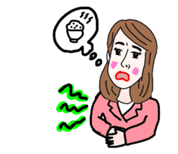 Sticker of white japanese OL Yukiko sticker #6341624