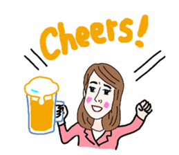 Sticker of white japanese OL Yukiko sticker #6341640