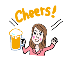 Sticker of white japanese OL Yukiko sticker #6341640