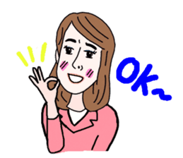 Sticker of white japanese OL Yukiko sticker #6341645