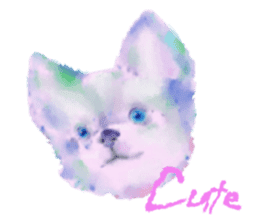 Watercolor of dog and cat sticker #6341693