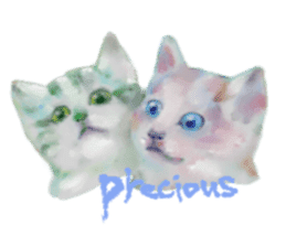 Watercolor of dog and cat sticker #6341696