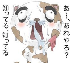 Crazy face of cat sticker #6344035