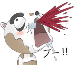 Crazy face of cat sticker #6344043