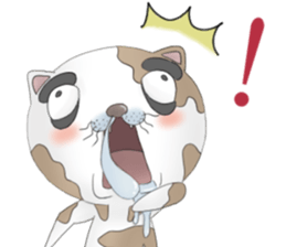 Crazy face of cat sticker #6344046