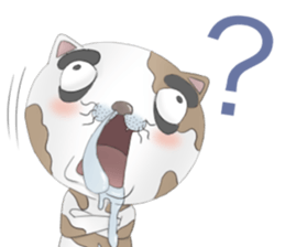 Crazy face of cat sticker #6344047