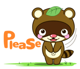 Ponkichi of raccoon dog(English ver.) sticker #6344333