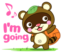 Ponkichi of raccoon dog(English ver.) sticker #6344336