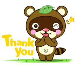 Ponkichi of raccoon dog(English ver.) sticker #6344342