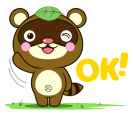 Ponkichi of raccoon dog(English ver.) sticker #6344344