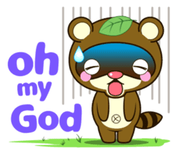 Ponkichi of raccoon dog(English ver.) sticker #6344345