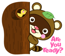 Ponkichi of raccoon dog(English ver.) sticker #6344359