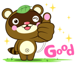 Ponkichi of raccoon dog(English ver.) sticker #6344363
