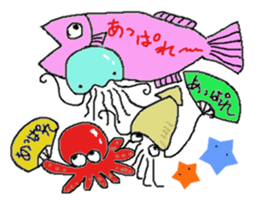 Ika chan. Tako chan. kurage chan. sticker #6344437