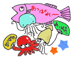 Ika chan. Tako chan. kurage chan. sticker #6344437