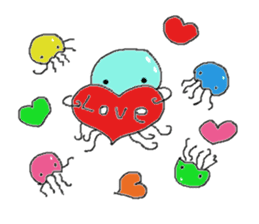 Ika chan. Tako chan. kurage chan. sticker #6344444