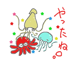 Ika chan. Tako chan. kurage chan. sticker #6344446