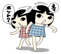 Twin girls Sticker Mimiko & Hanako sticker #6347148