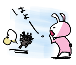 Funny cat & bunny from KAGOSHIMA 2nd sticker #6348264
